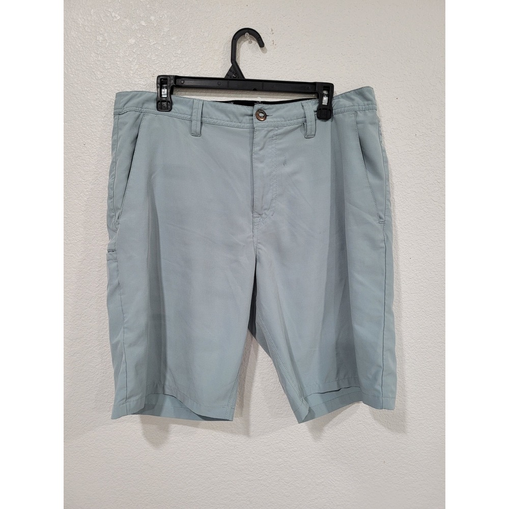 Volcom Frickin Modern Stretch Shorts Mens 34 Light Blue Grey Chino Skate #10
